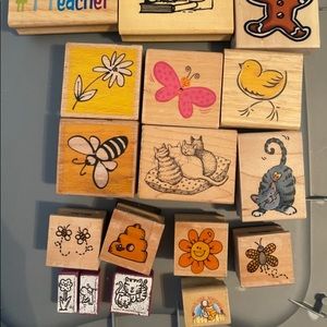 Rubber stamps, animals, flowers